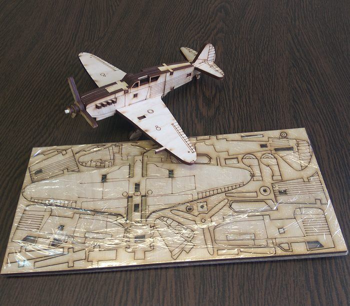Сборная модель из дерева Lemmo Самолет 